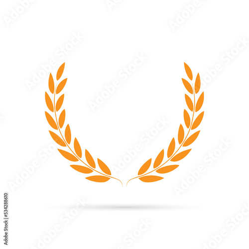 Laurel Wheat icon. Olympus winner wreath. Award wreath for cinema festival. Isolated vector illustration.