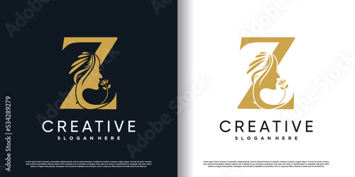  letter logo z with beauty concept Premium Vector photo