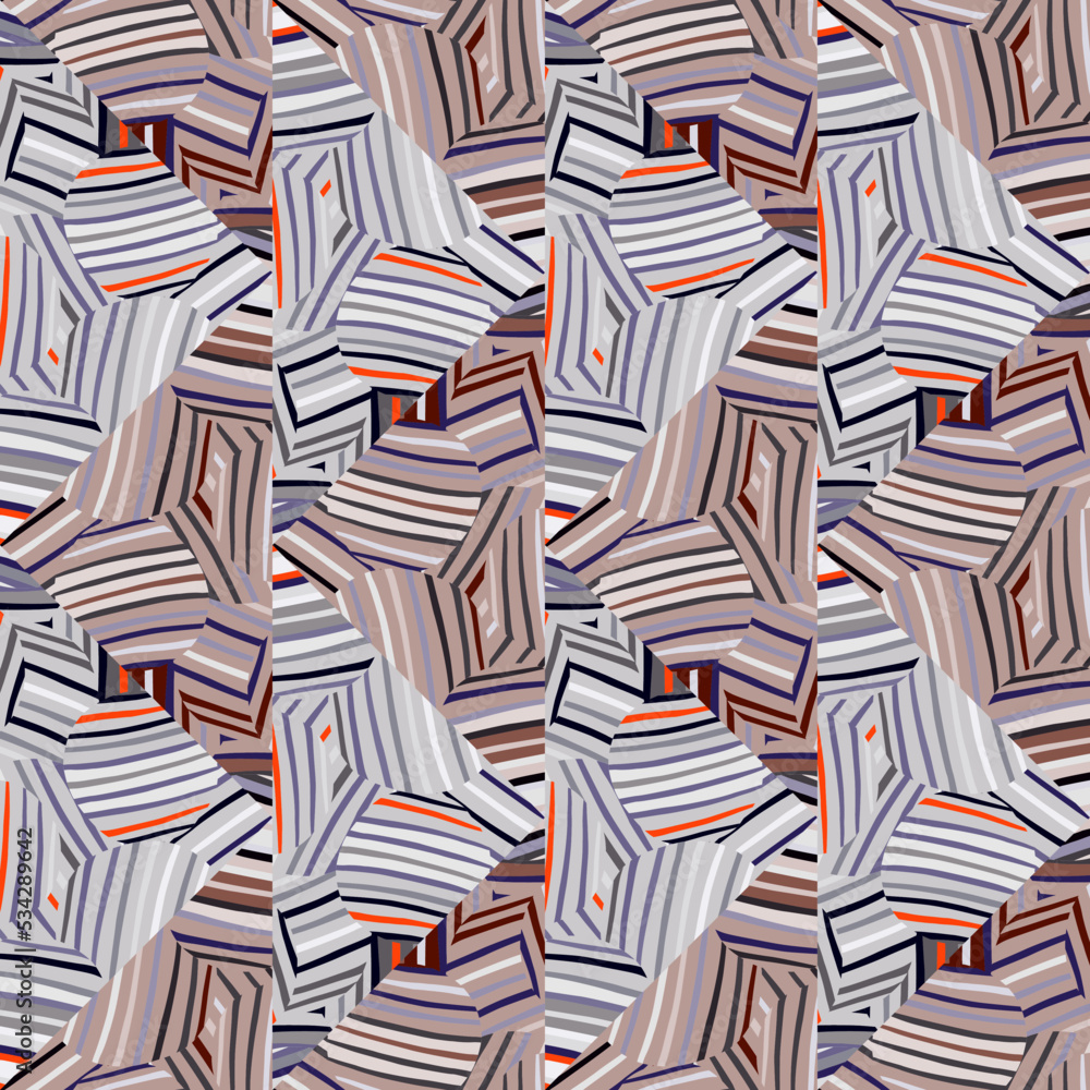 Geometric lines wallpaper. Abstract ethnic tile. Tribal mosaic seamless pattern.