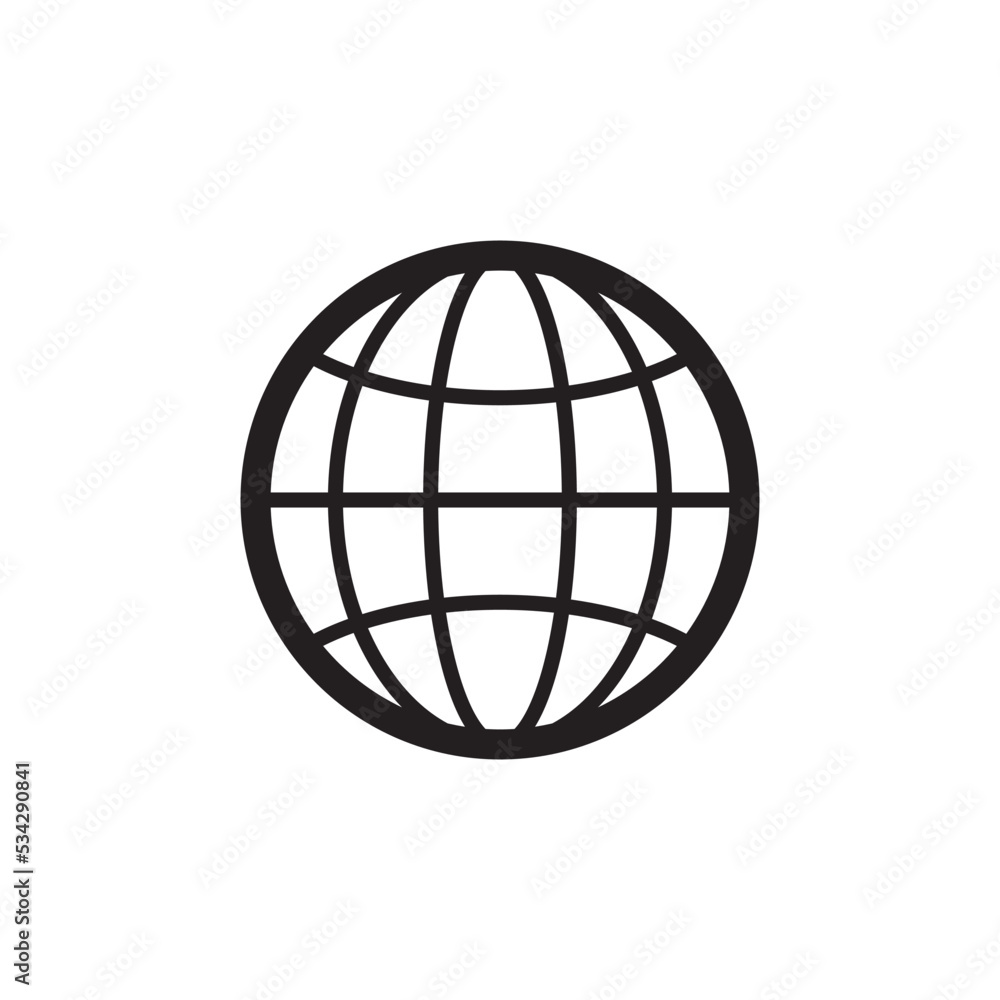 Globe Icon Flat Vector Illustration Globe Icon Flat Vector Illustration