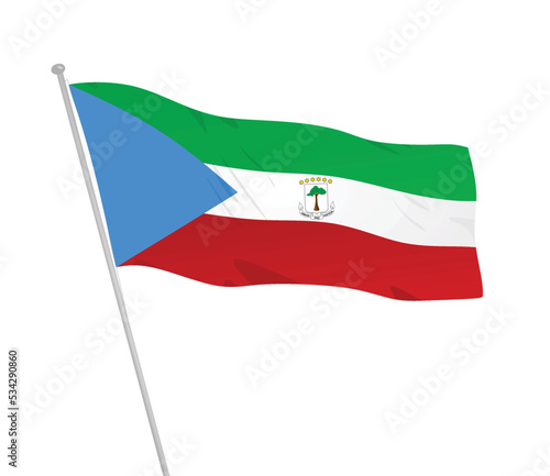 Equatorial Guinea national flag. vector illustration