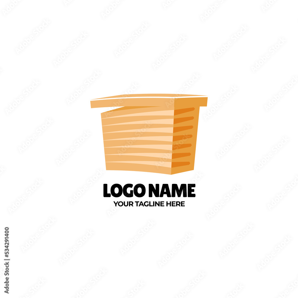 Logo Box design with flat cartoon style Logo Box design with flat cartoon style