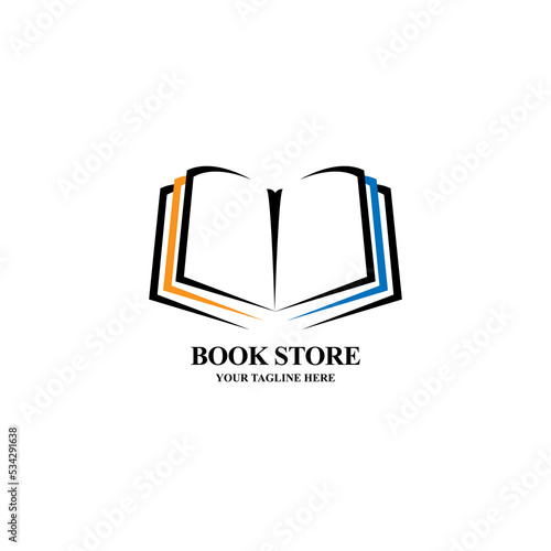 Logo book design template with simple style logo illustration vector