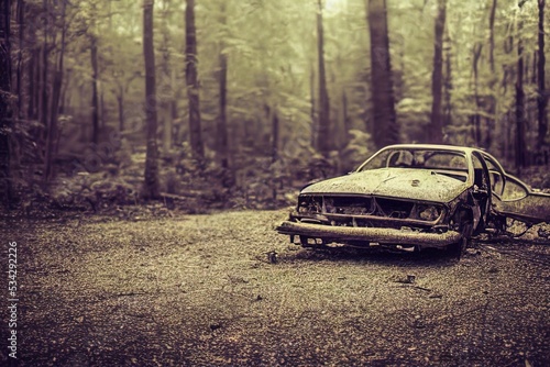 Old abandoned wrecked vehicles