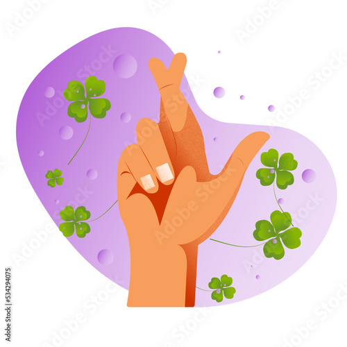 Fingers crossed emoji color icon. Luck, lie, superstition hand gesture. Hand with middle and index fingers crossed. Isolated vector illustration