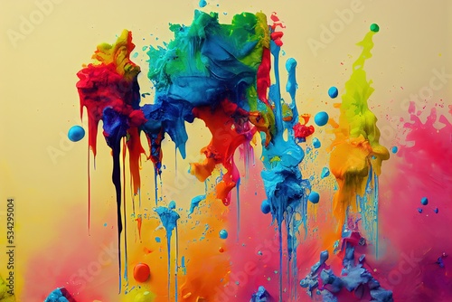 Colorful paint projections