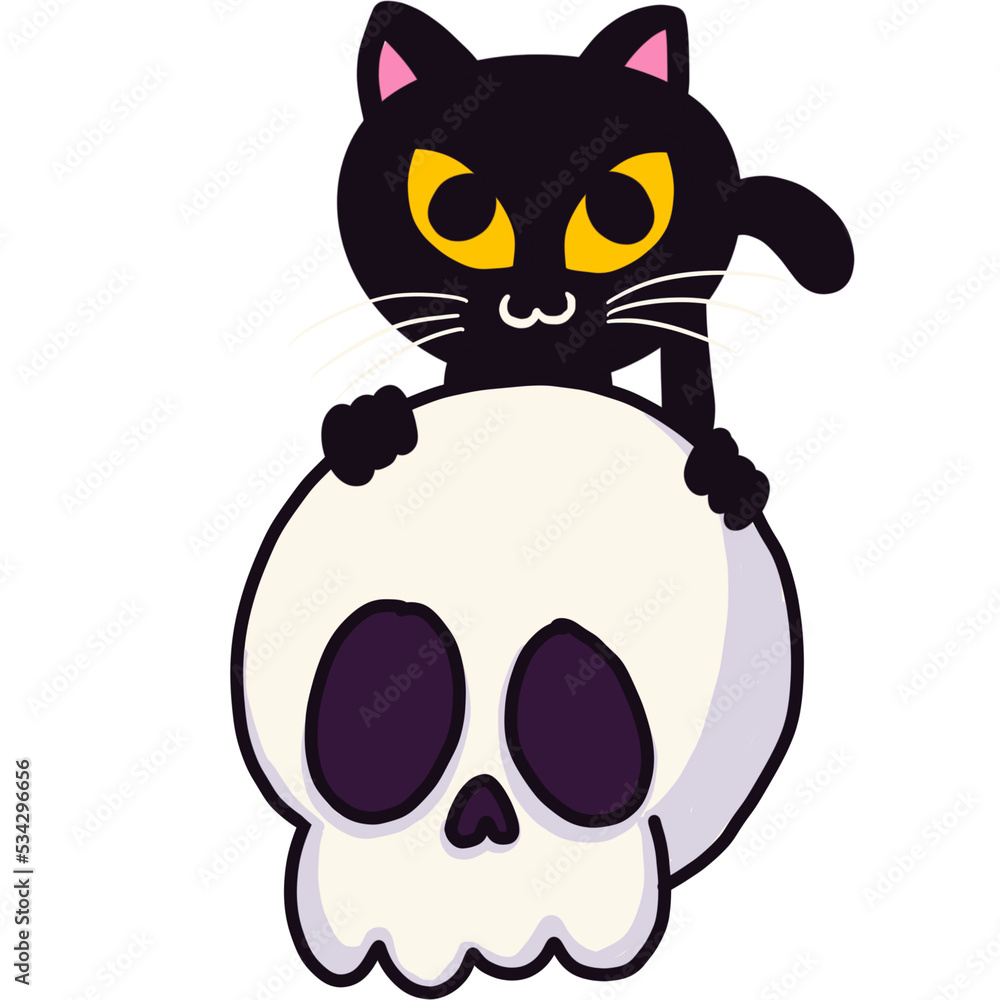 cat and bone in halloween party