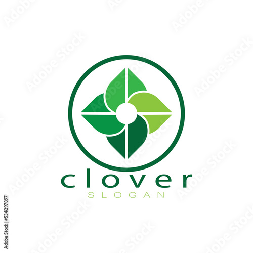 logo design inspiration icon illustration template vector clover or moringa leaves, for natural product design, health, medicine, clover and moringa agriculture, medicinal capsules
