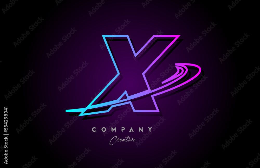 blue and pink alphabet X letter logo icon design with swoosh. Creative template for company and business blue and pink alphabet X letter logo icon design with swoosh. Creative template for company and business