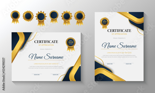 Award certificate of appreciation, qualification template