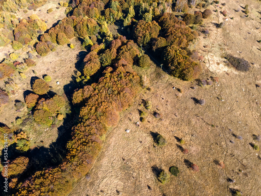 Aerial Autumn panorama of Vitosha Mountain, Bulgaria Aerial Autumn panorama of Vitosha Mountain, Bulgaria
