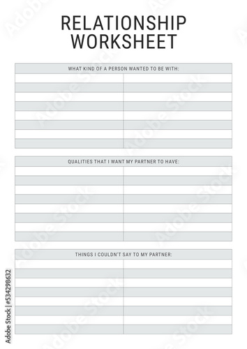 Relationship Worksheet