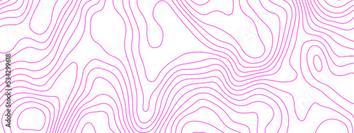 The stylized colorful wavy abstract topographic map contour, lines Pattern background. Topographic map and landscape terrain texture grid. Wavy banner and color geometric form. Vector illustration. © Ahmad Araf
