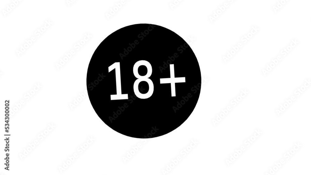 Under 18 sign warning symbol. Over 18 only censored. eighteen age older forbidden adult content Under 18 sign warning symbol. Over 18 only censored. eighteen age older forbidden adult content