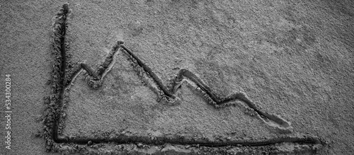 Fotografia A graph drawn in the sand