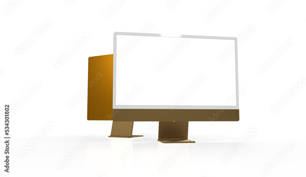 Mockup of modern desktop computer isolated Mockup of modern desktop computer isolated
