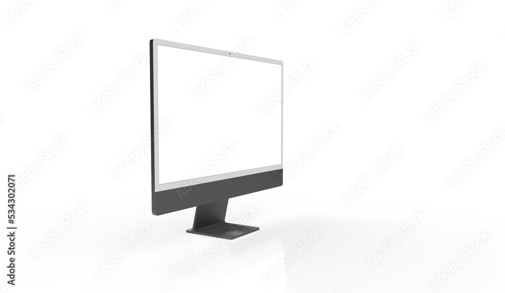 Realistic flat screen computer monitor 3de style mockup with blank screen isolated 3d Realistic flat screen computer monitor 3de style mockup with blank screen isolated 3d
