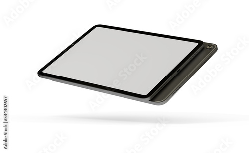 Realistic horizontal black tablet pc pad computer mockups