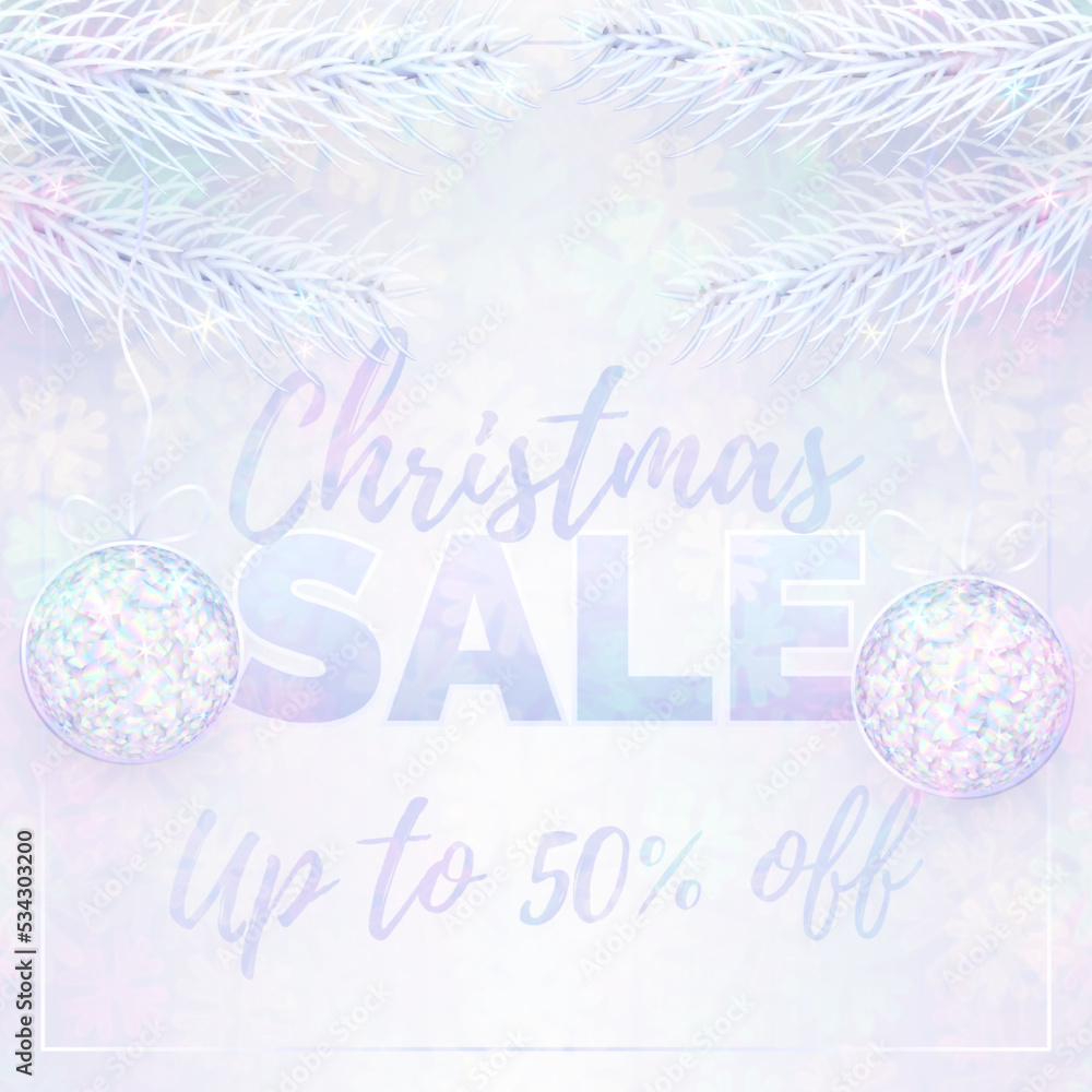 Pastel holographic christmas sale banner