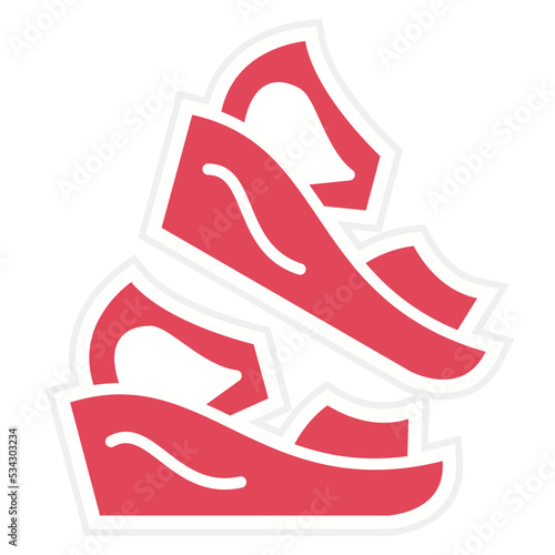 Wedge Heel Icon Style