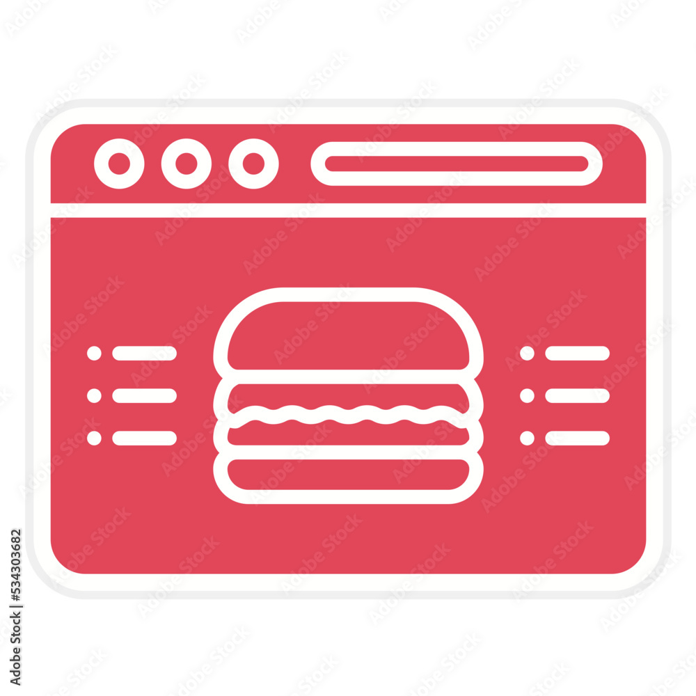Obraz premium Food Blog Icon Style