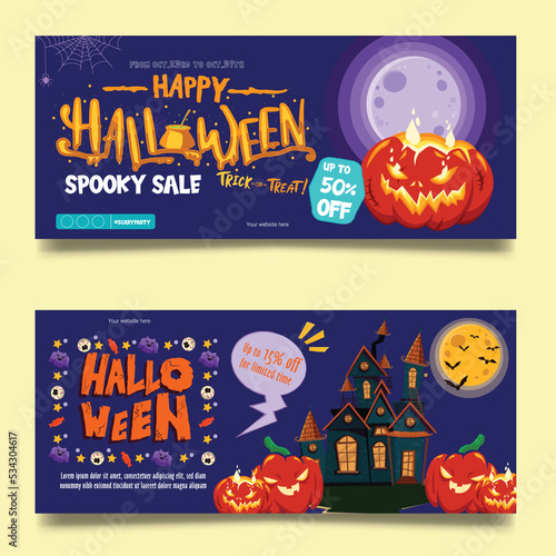 Happy Halloween trick or treat sale banner