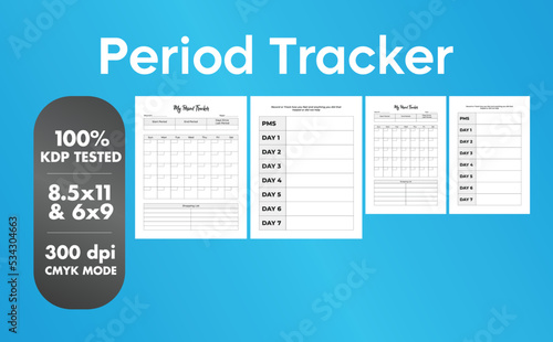 This is a Period Tracker with the 2 most popular sizes 8.5x11 and 6x9. Fully ready to print.