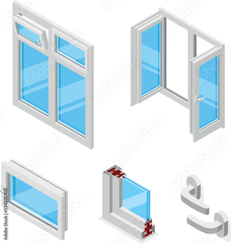 Plastic Windows Isometric Set