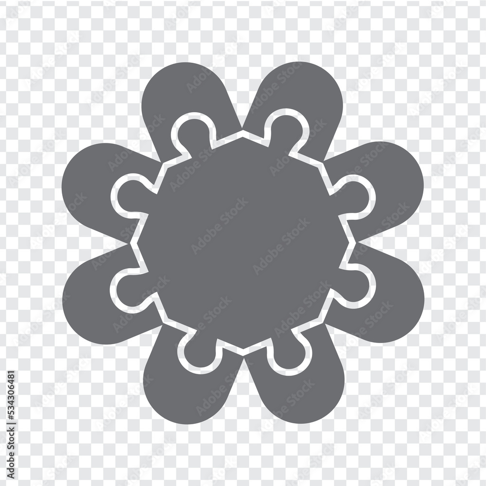 Simple icon polygonal puzzle in gray. Simple icon octagon puzzle of the eight elements on transparent background for your web site design, app, UI. EPS10. Simple icon polygonal puzzle in gray. Simple icon octagon puzzle of the eight elements on transparent background for your web site design, app, UI. EPS10.