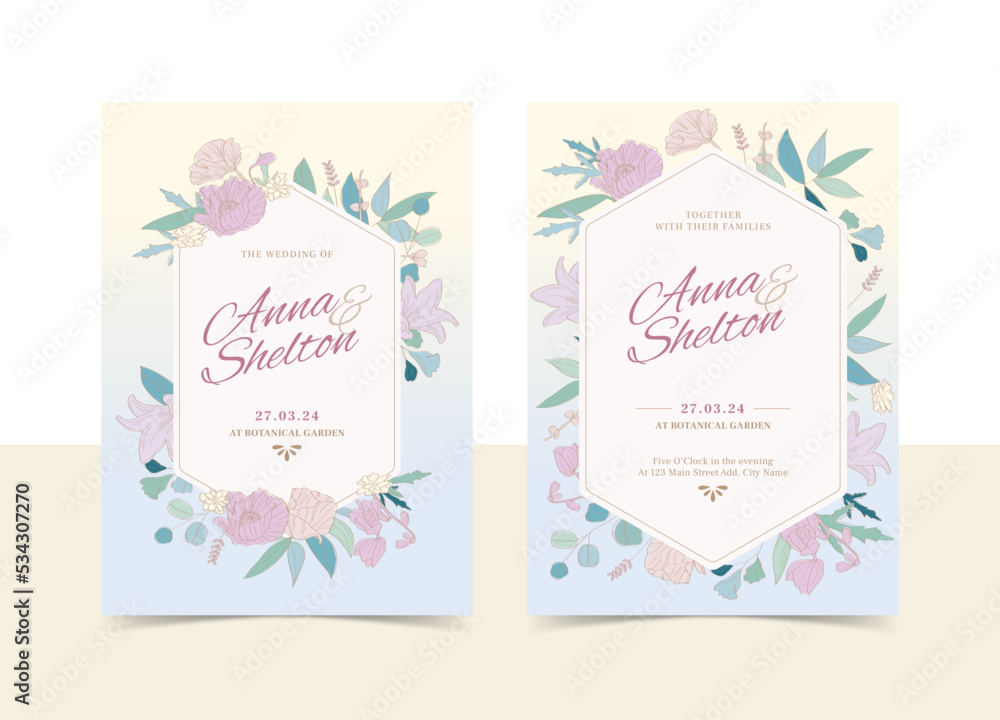 Soft Floral wedding invitation