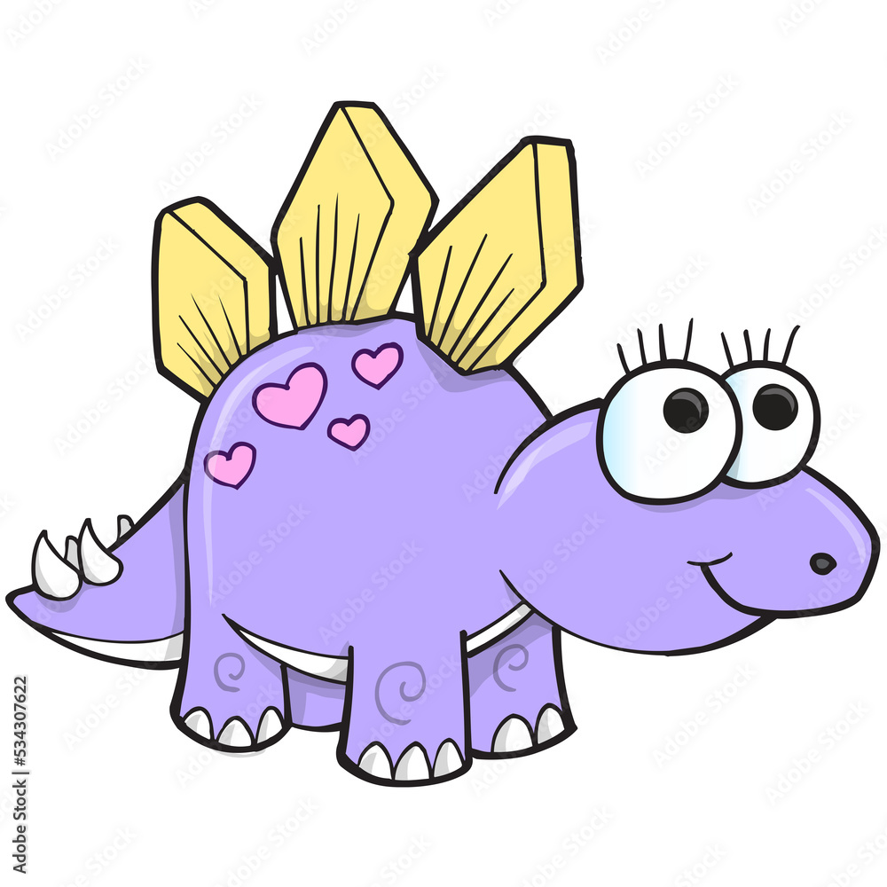 Fototapeta premium Cute Dinosaur Stegosaurus PNG file with transparent background