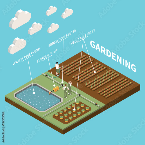 Gardening Isometric Background