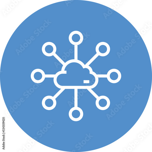 Web Services Big Data Cloud Outline Icon