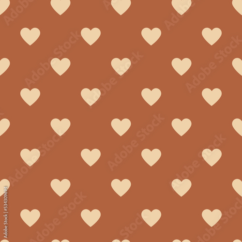 Retro color hearts vector pattern