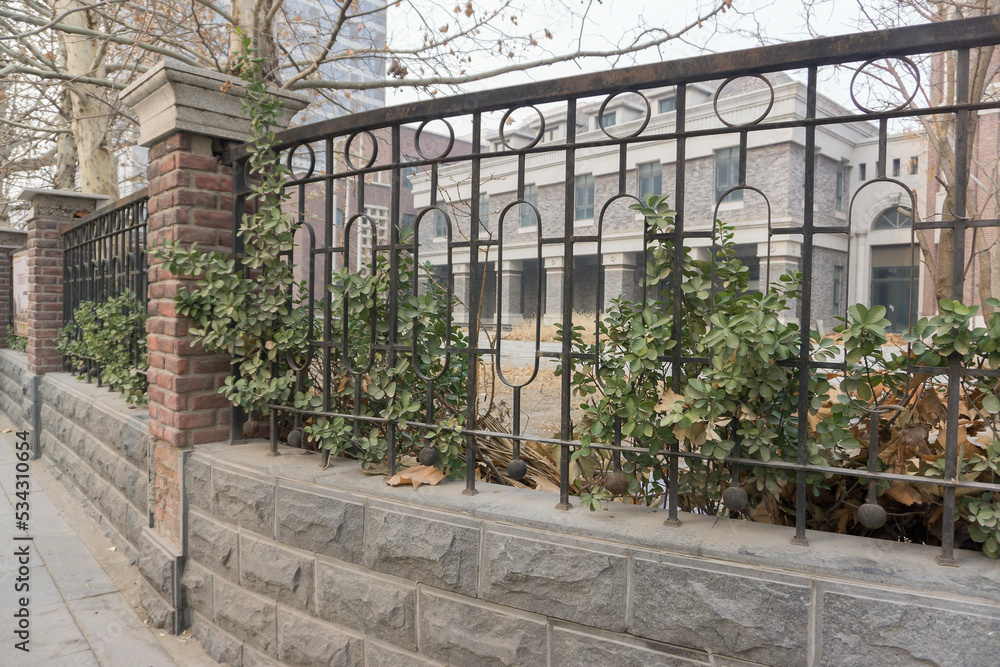 Fototapeta premium 錬鉄製フェンス 飾り格子