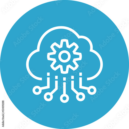 API Cloud Gear Data Outline Icon