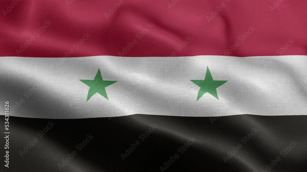 Flag Of Syria - Syria Flag High Detail - National flag Syria wave Pattern loopable Elements - Fabric texture and endless loop - Seamless loop - Highly Detailed Flag - The flag of fluttering in the Flag Of Syria - Syria Flag High Detail - National flag Syria wave Pattern loopable Elements - Fabric texture and endless loop - Seamless loop - Highly Detailed Flag - The flag of fluttering in the