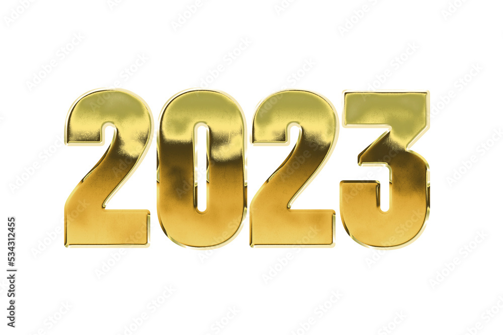 golden 2023 new year metallic gold number golden 2023 new year metallic gold number