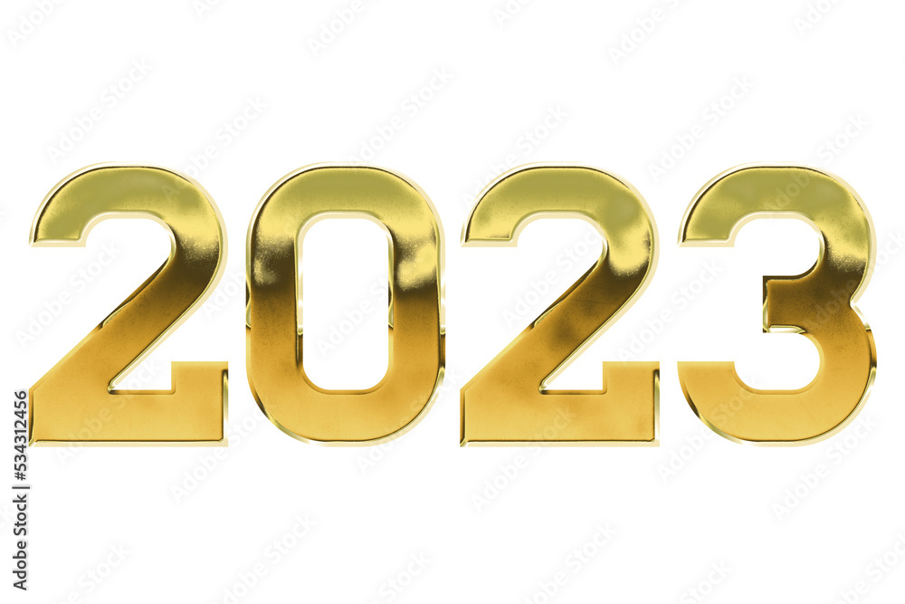 golden 2023 new year metallic gold number golden 2023 new year metallic gold number