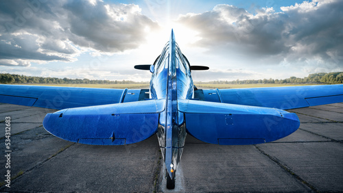 historical warbird on a runway