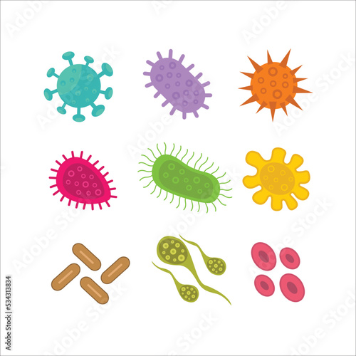 Virus vector illustration set icon