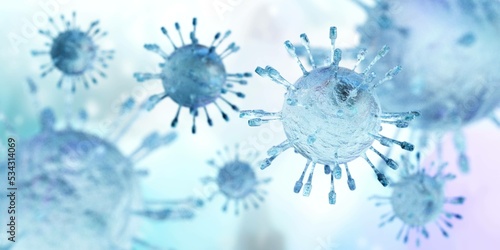 Close-up virus against the background , infection with a new strain, infectious bacterium, 3D rendering