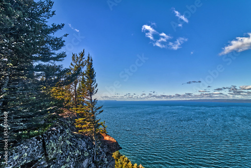 Glacier work seen ont he rocks next to Lake Superior - SG PP, Thunder Bay, Ontario, Canada photo