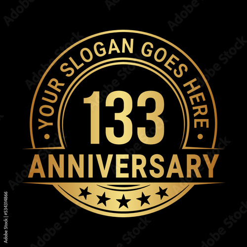 133 years anniversary logo design template. Vector illustration