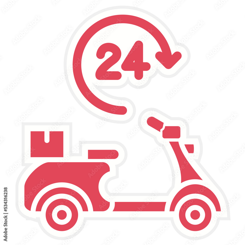 Obraz premium 24 Hours Delivery Icon Style