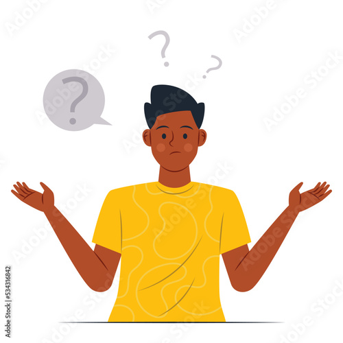 Flat people asking questions collection. Vector illustration.