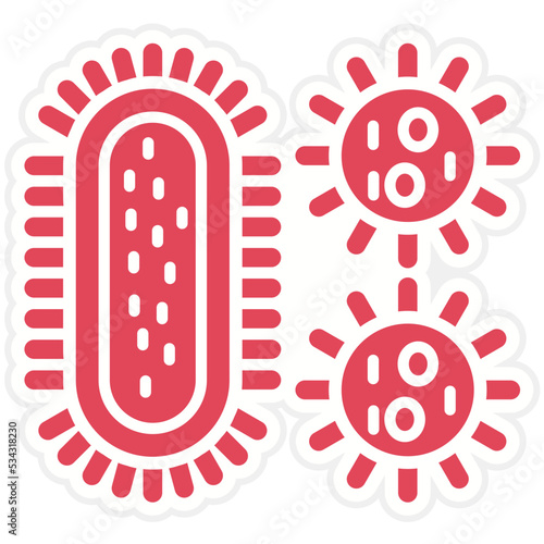Bacteria And Virus Icon Style