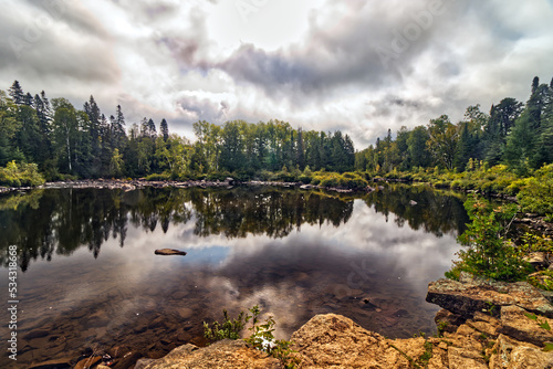 Cloudy morning near the Current river cascades, , Thunder Bay, ON, Canada