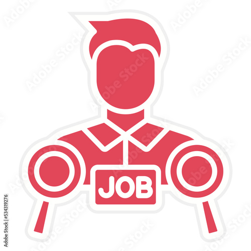 Job Seeker Male Icon Style