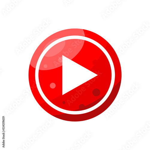 Free Download Media player button vector icon. Modern glossy style web element, isolated on transparent background. - GFXLoad
